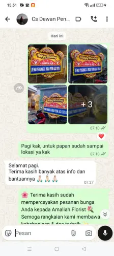 Testimonial Papan Bunga Pernikahan tanjungpinang