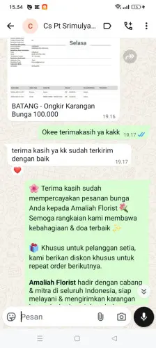 Testimonial Papan Bunga tanjungpinang