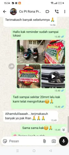 Testimonial Papan Bunga tanjungpinang